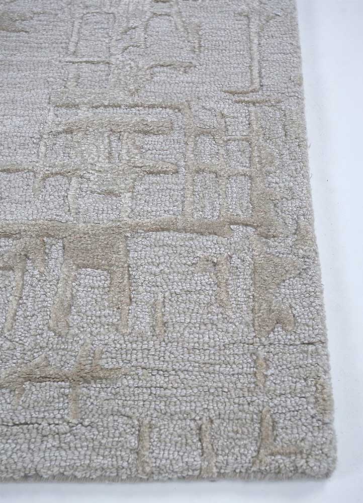 genesis ivory wool and viscose Hand Tufted Rug - Corner