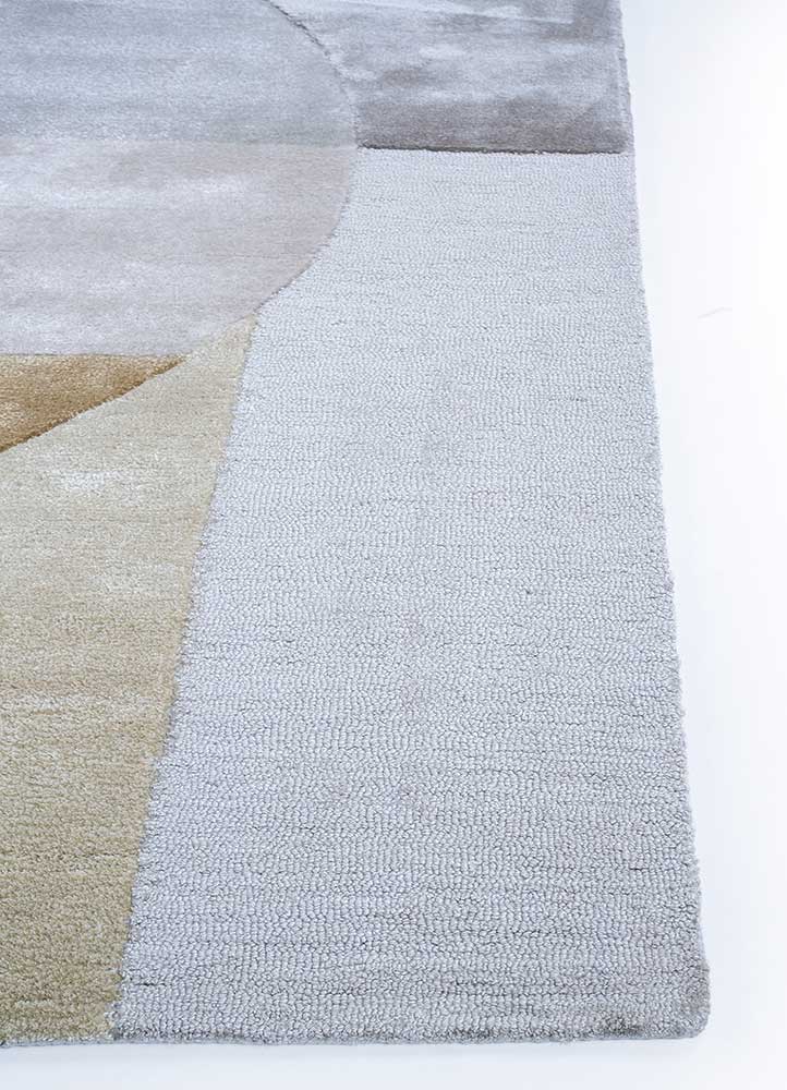 caliedo ivory wool and viscose Hand Tufted Rug - Corner