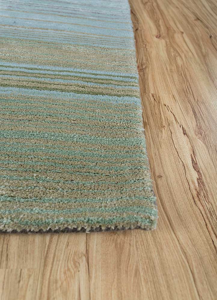 white noise grey and black wool and viscose Hand Tufted Rug - Corner