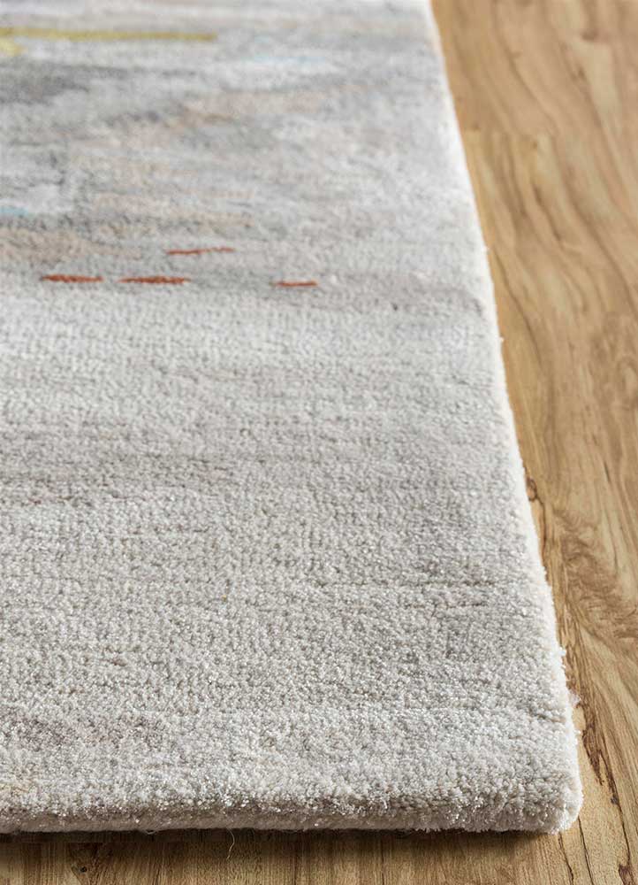 genesis grey and black wool and viscose Hand Tufted Rug - Corner