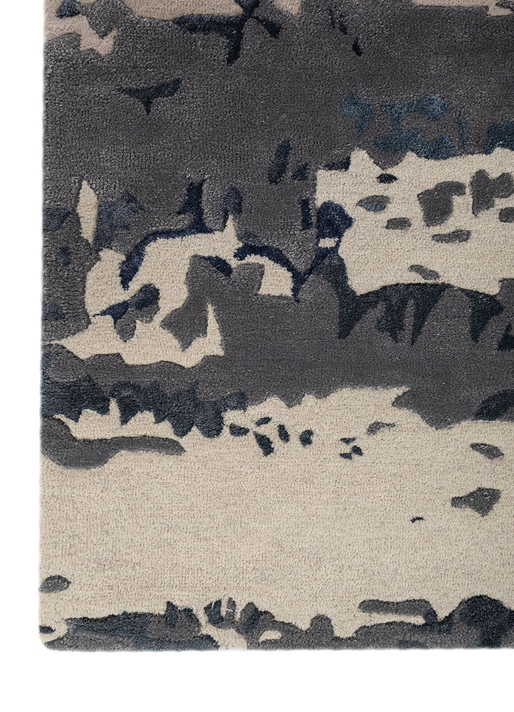 genesis ivory wool and viscose Hand Tufted Rug - Corner