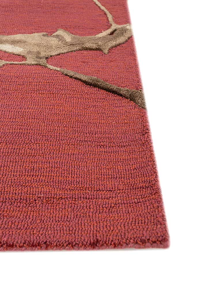 genesis red and orange wool and viscose Hand Tufted Rug - Corner