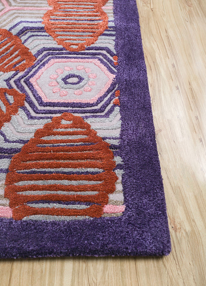 jaipur wunderkammer red and orange wool and viscose Hand Tufted Rug - Corner jaipur wunderkammer red and orange wool and viscose Hand Tufted Rug - Corner