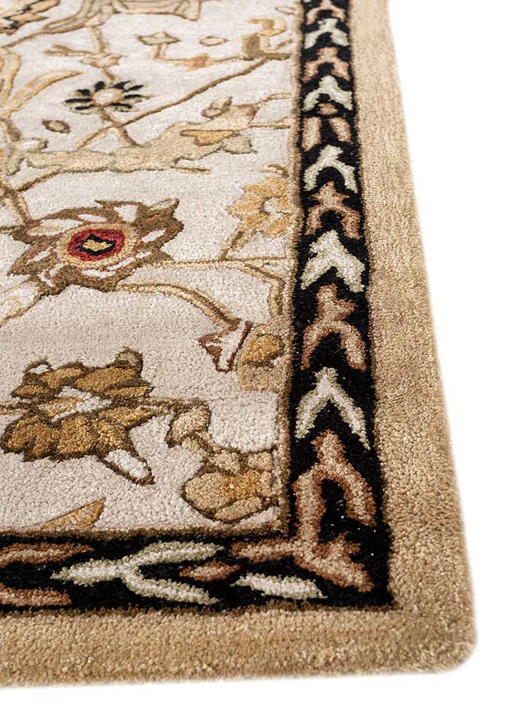kasbah ivory wool and viscose Hand Tufted Rug - Corner