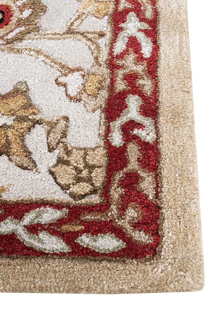 kasbah ivory wool and viscose Hand Tufted Rug - Corner