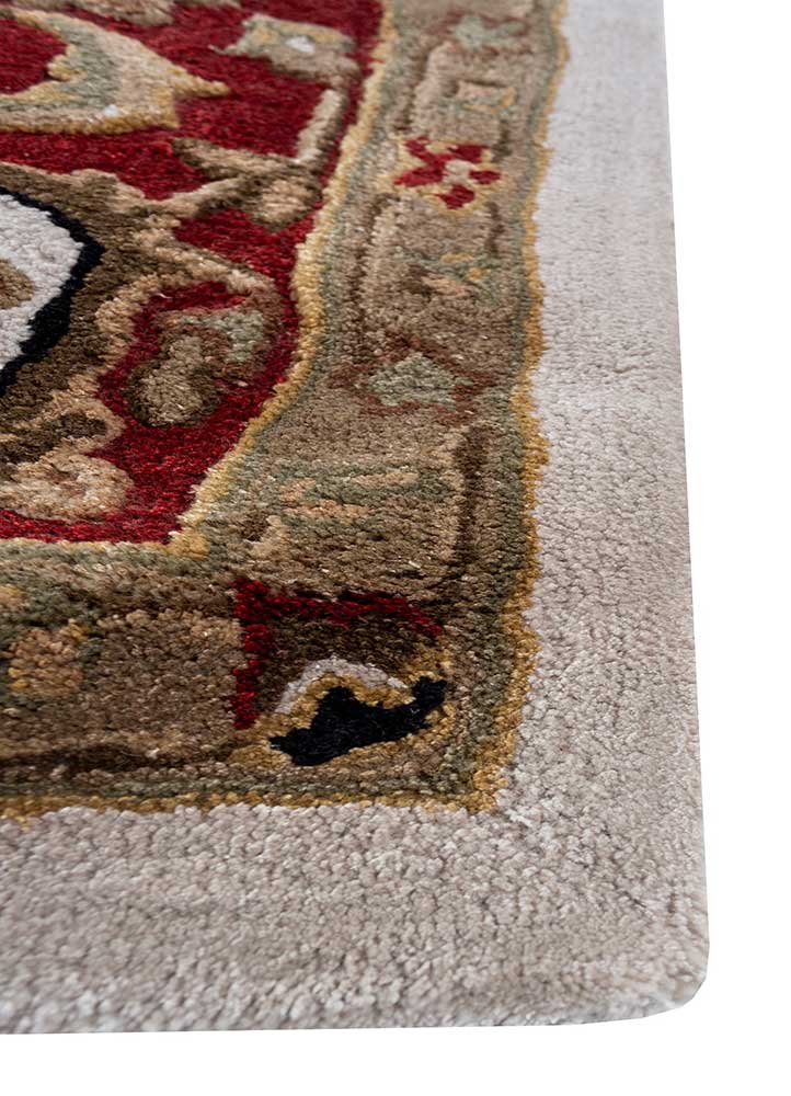 kasbah red and orange wool and viscose Hand Tufted Rug - Corner