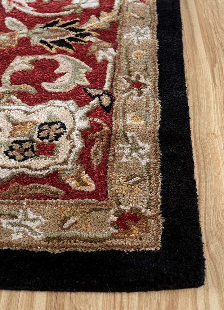 kasbah grey and black wool and viscose Hand Tufted Rug - Corner