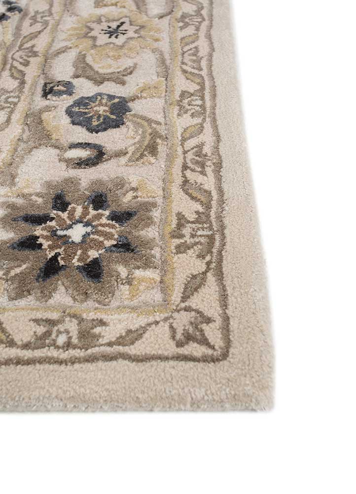 kasbah ivory wool and viscose Hand Tufted Rug - Corner