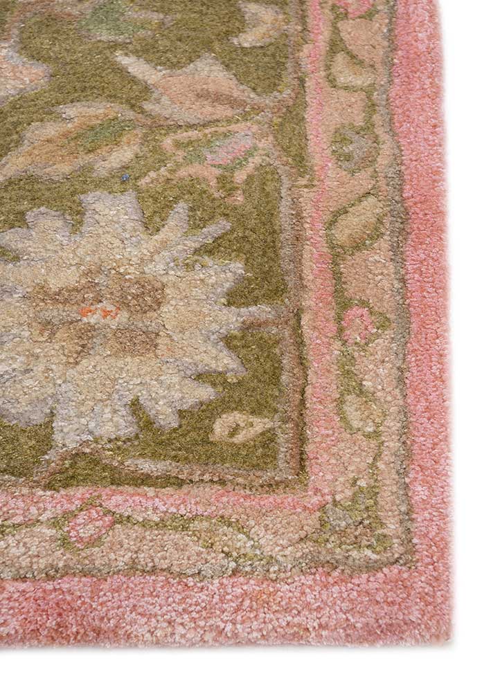 kasbah pink and purple wool and viscose Hand Tufted Rug - Corner