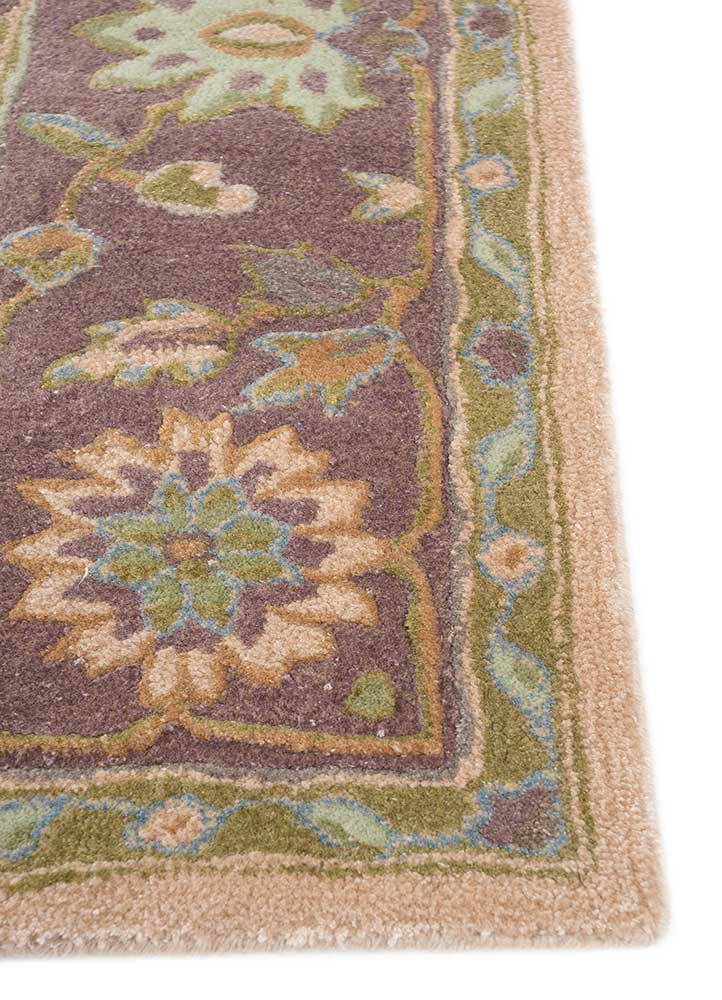 kasbah beige and brown wool and viscose Hand Tufted Rug - Corner