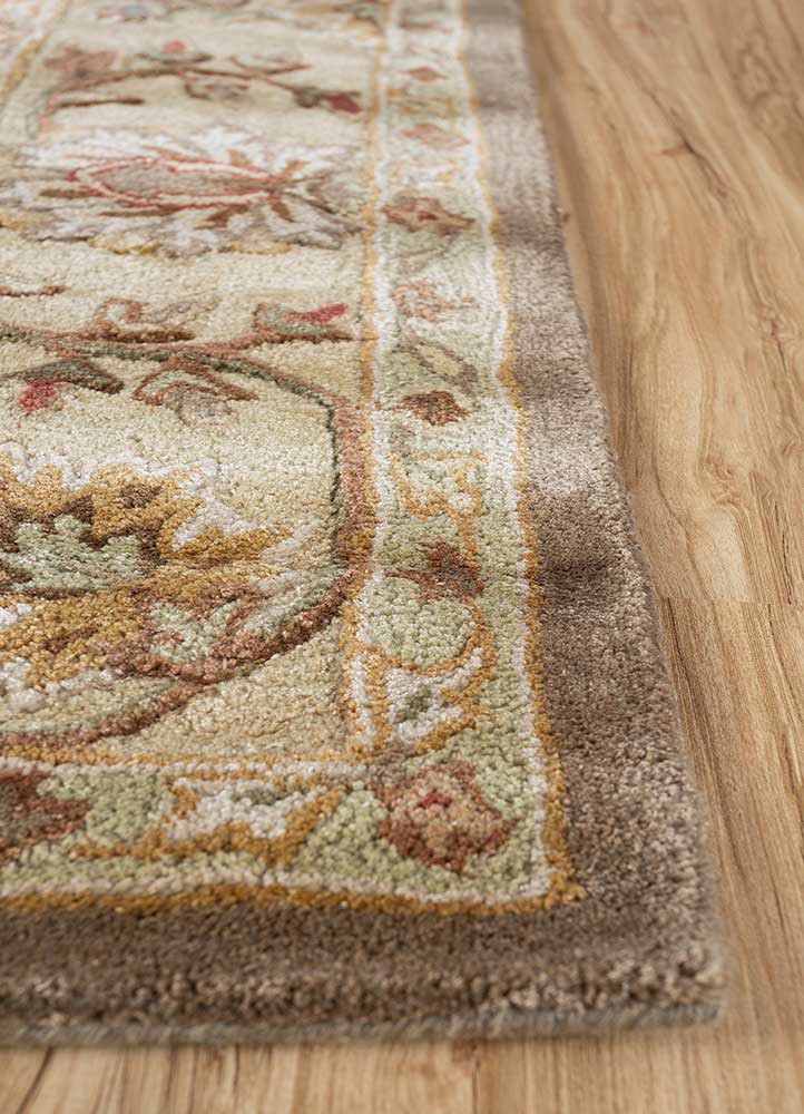 kasbah beige and brown wool and viscose Hand Tufted Rug - Corner kasbah beige and brown wool and viscose Hand Tufted Rug - Corner