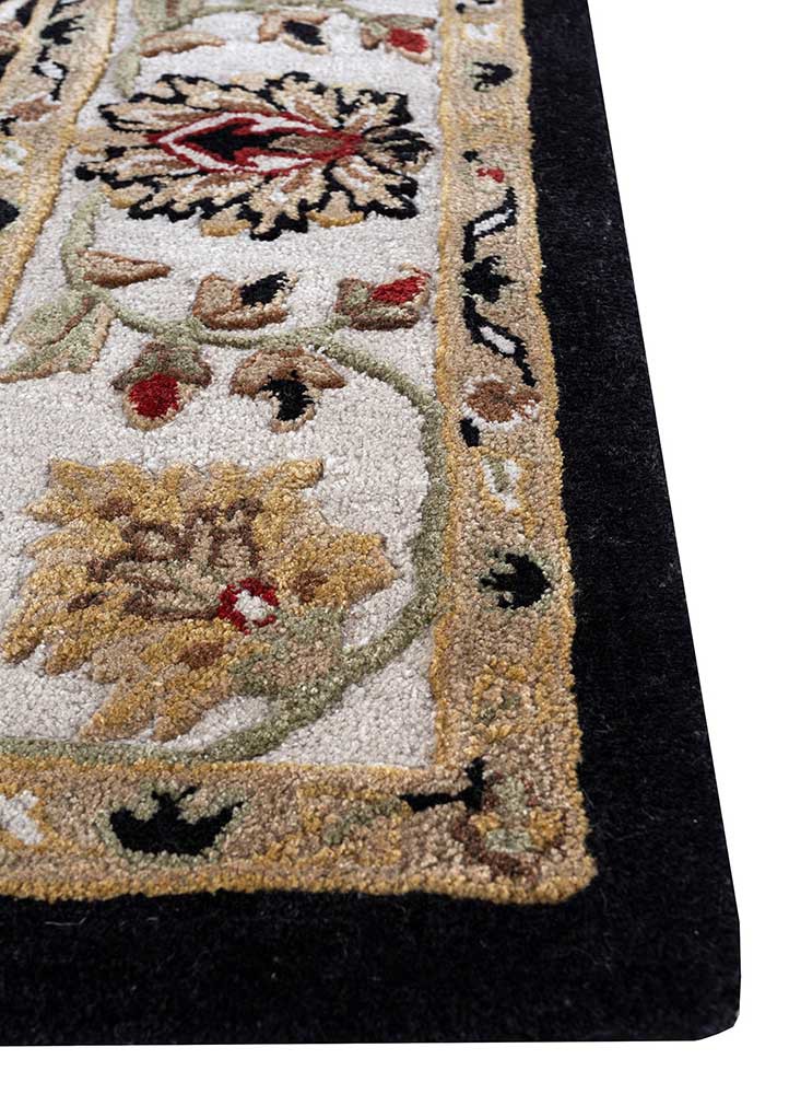 kasbah grey and black wool and viscose Hand Tufted Rug - Corner kasbah grey and black wool and viscose Hand Tufted Rug - Corner