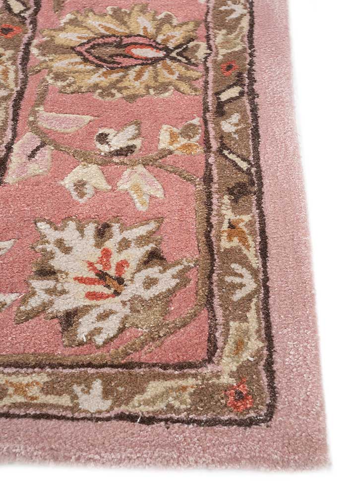 kasbah red and orange wool and viscose Hand Tufted Rug - Corner