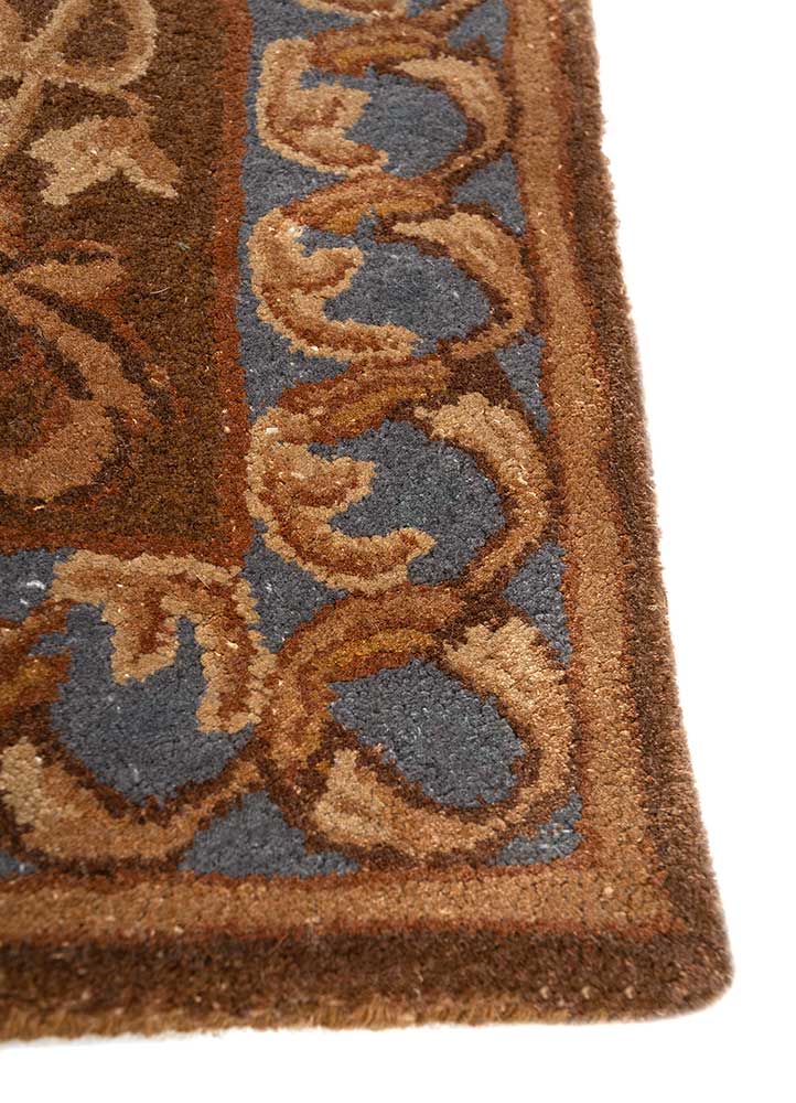 kora red and orange wool and viscose Hand Tufted Rug - Corner