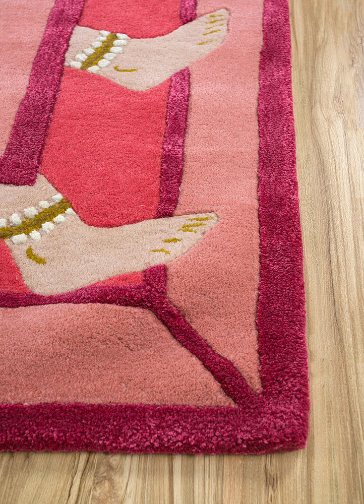 jaipur wunderkammer red and orange wool and viscose Hand Tufted Rug - Corner jaipur wunderkammer red and orange wool and viscose Hand Tufted Rug - Corner