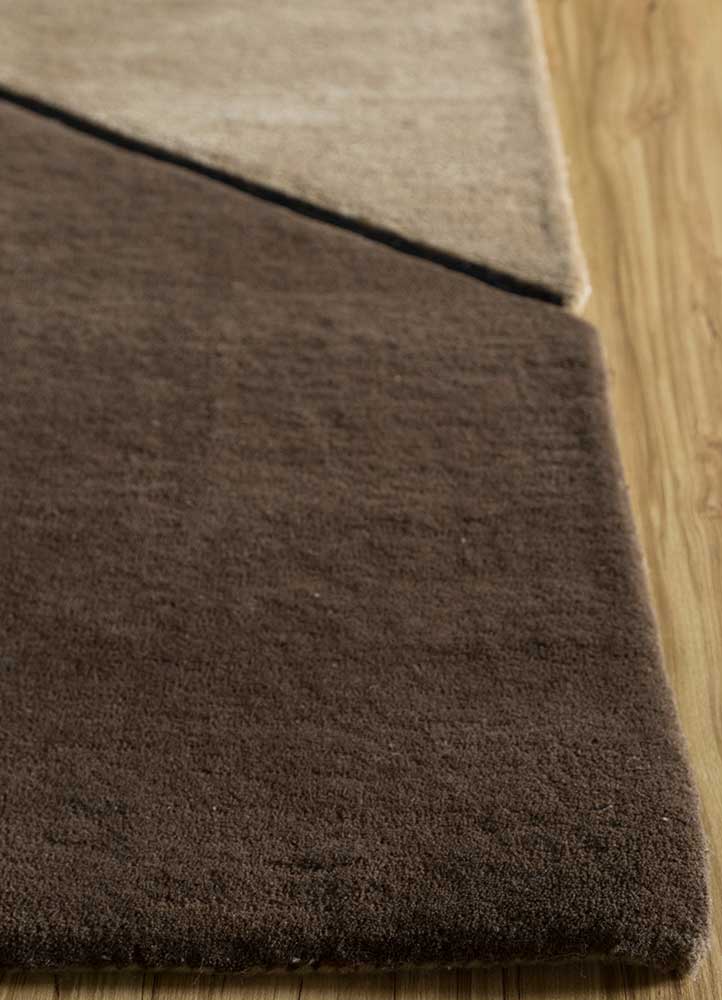 concoction beige and brown wool and viscose Hand Tufted Rug - Corner