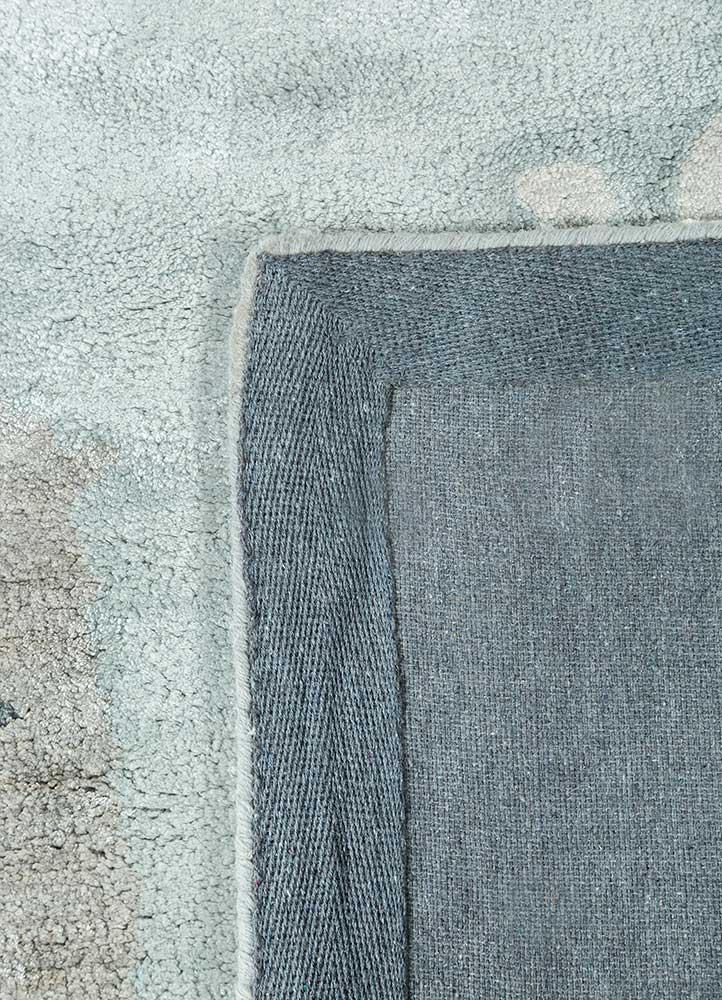 genesis blue viscose Hand Tufted Rug - Corner