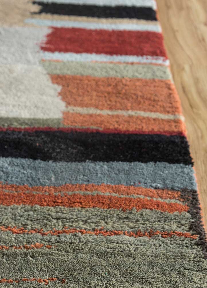 mythos red and orange wool Hand Tufted Rug - Corner mythos red and orange wool Hand Tufted Rug - Corner