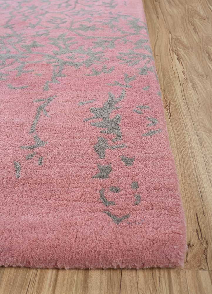 imara pink and purple wool Hand Tufted Rug - Corner