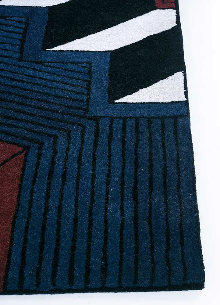 archetype grey and black wool and viscose Hand Tufted Rug - Corner archetype grey and black wool and viscose Hand Tufted Rug - Corner