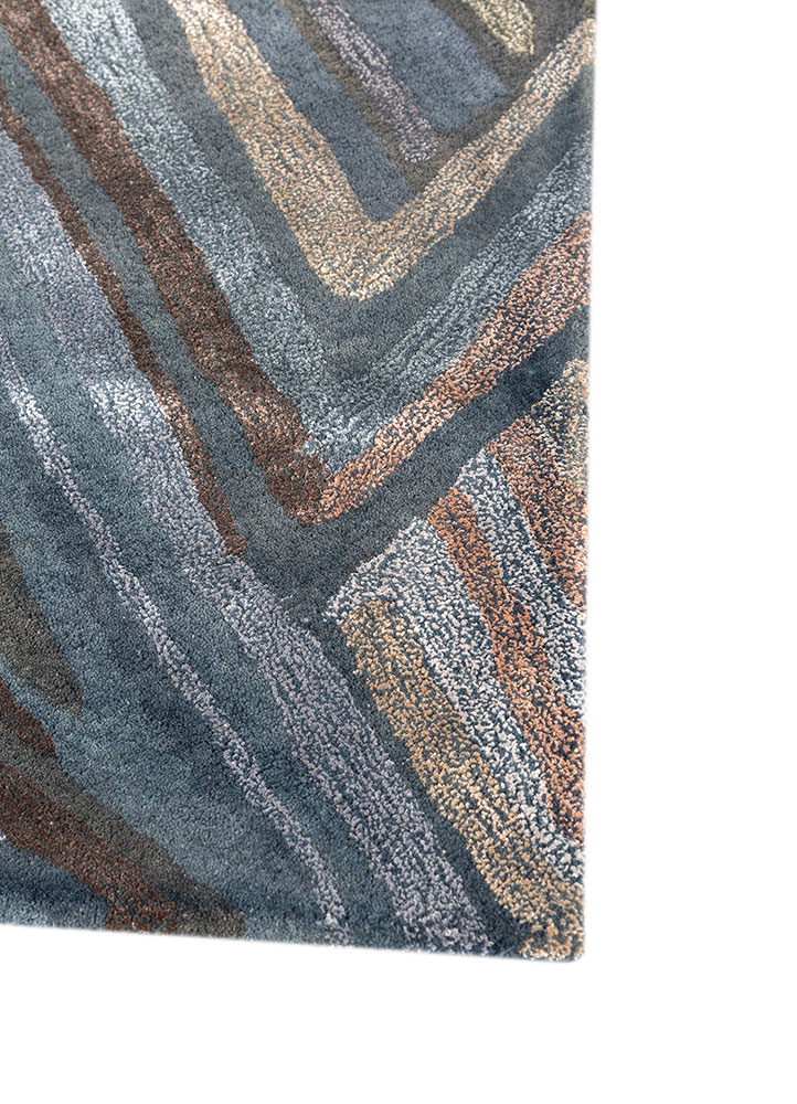 genesis blue wool and viscose Hand Tufted Rug - Corner genesis blue wool and viscose Hand Tufted Rug - Corner