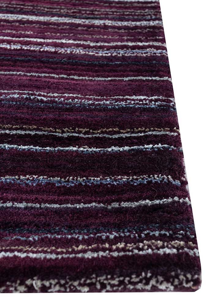 acar pink and purple wool and viscose Hand Tufted Rug - Corner