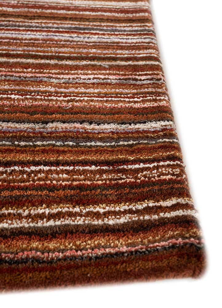 acar red and orange wool and viscose Hand Tufted Rug - Corner