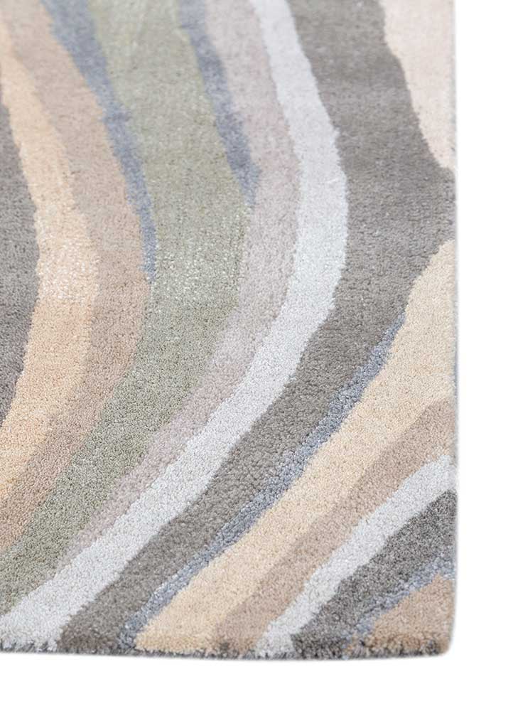 acar grey and black wool and viscose Hand Tufted Rug - Corner
