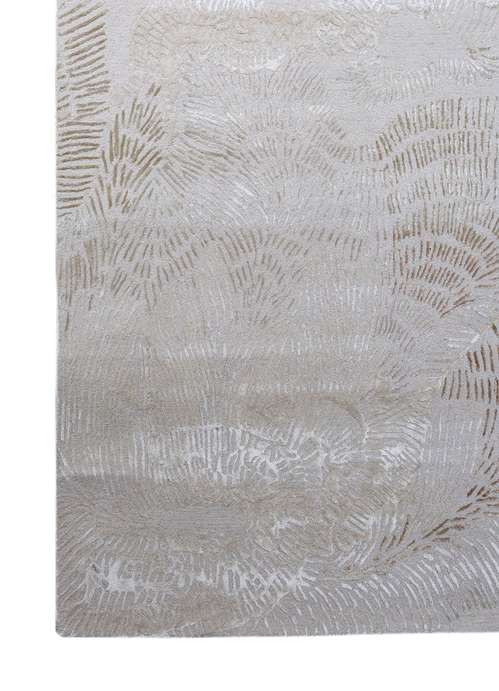 white noise ivory wool and viscose Hand Tufted Rug - Corner white noise ivory wool and viscose Hand Tufted Rug - Corner