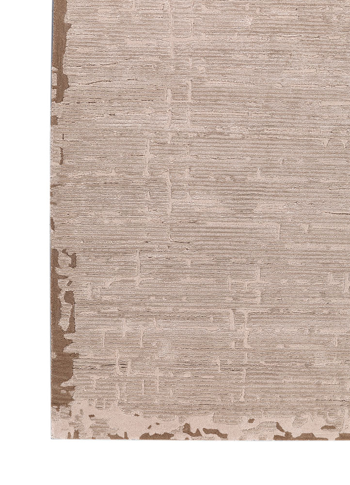 white noise ivory wool and viscose Hand Tufted Rug - Corner