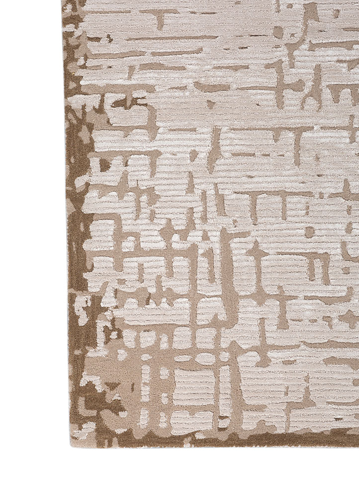 white noise ivory wool and viscose Hand Tufted Rug - Corner white noise ivory wool and viscose Hand Tufted Rug - Corner