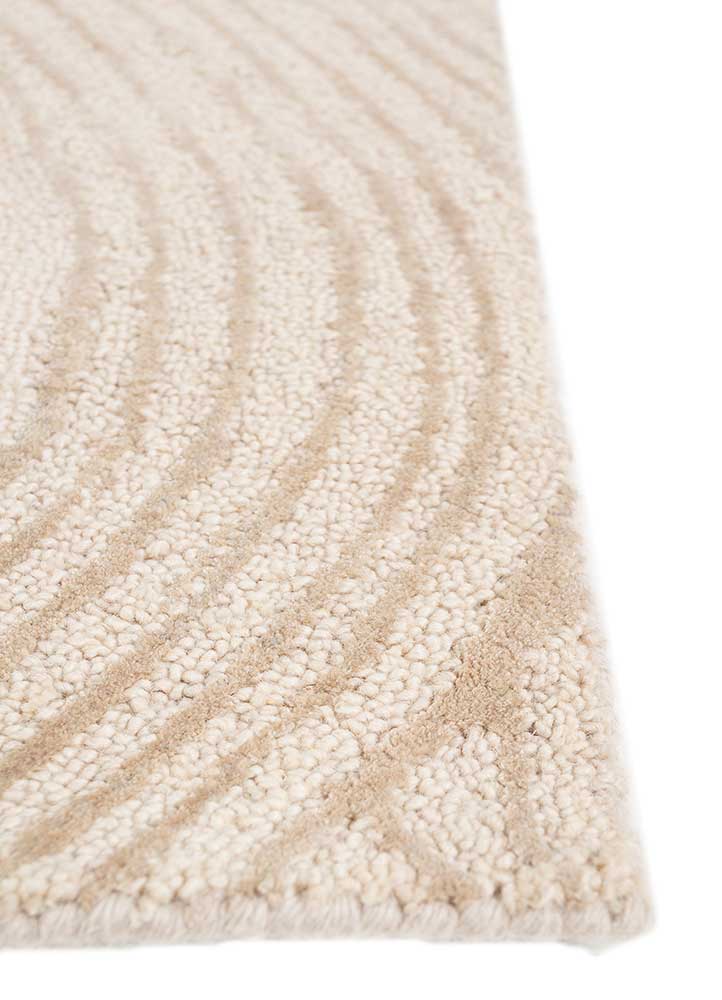 modo ivory wool and viscose Hand Tufted Rug - Corner