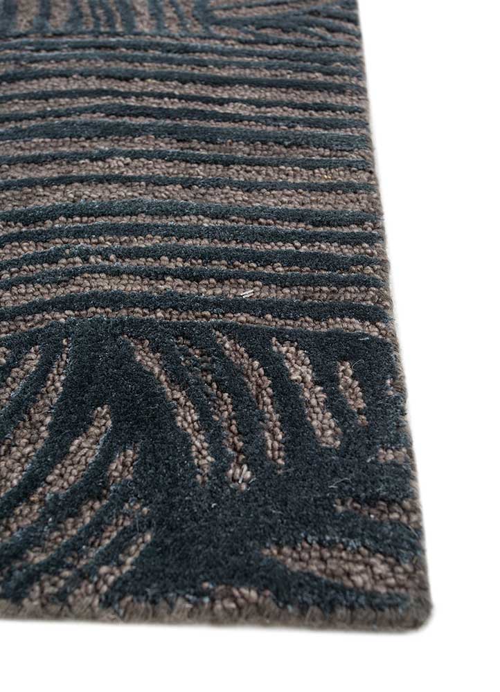 modo grey and black wool and viscose Hand Tufted Rug - Corner