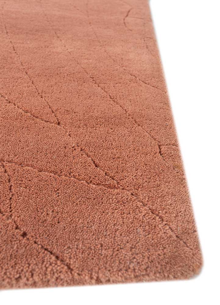 cera red and orange wool Hand Tufted Rug - Corner