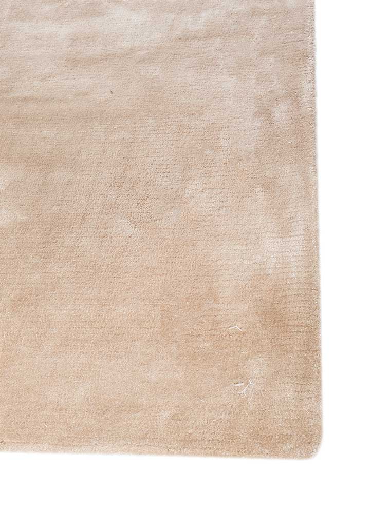 cera beige and brown viscose Hand Tufted Rug - Corner