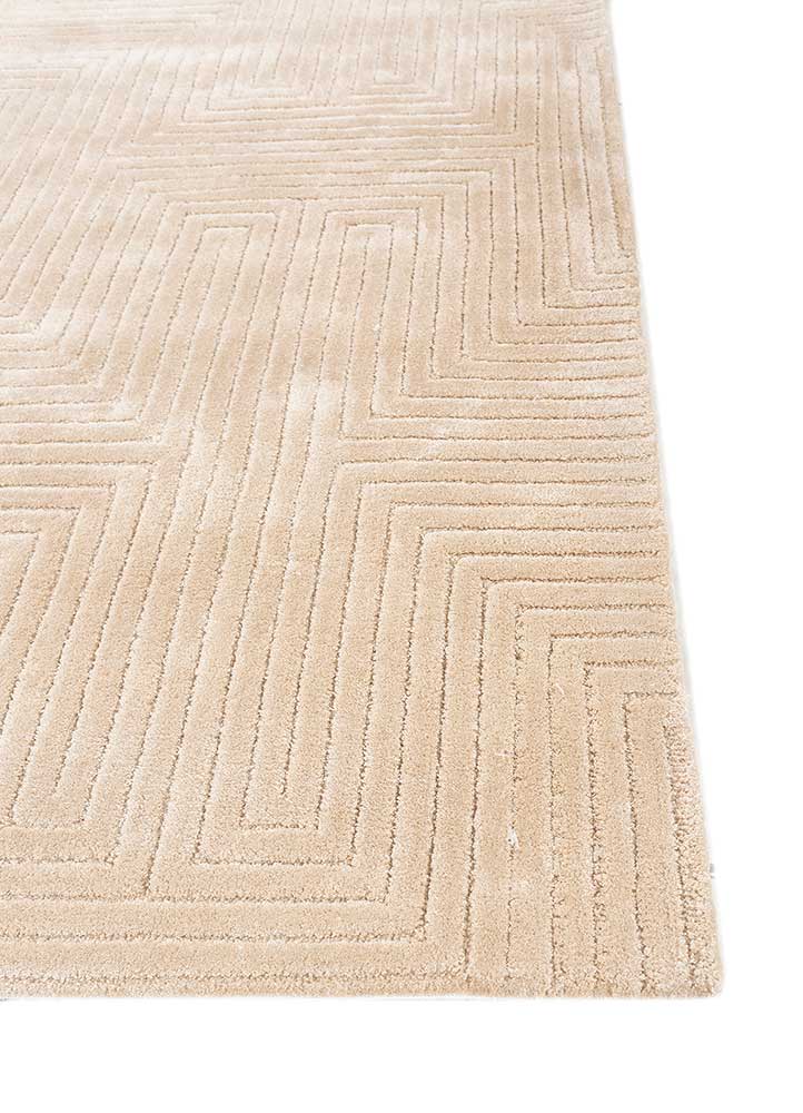 caliedo beige and brown viscose Hand Tufted Rug - Corner