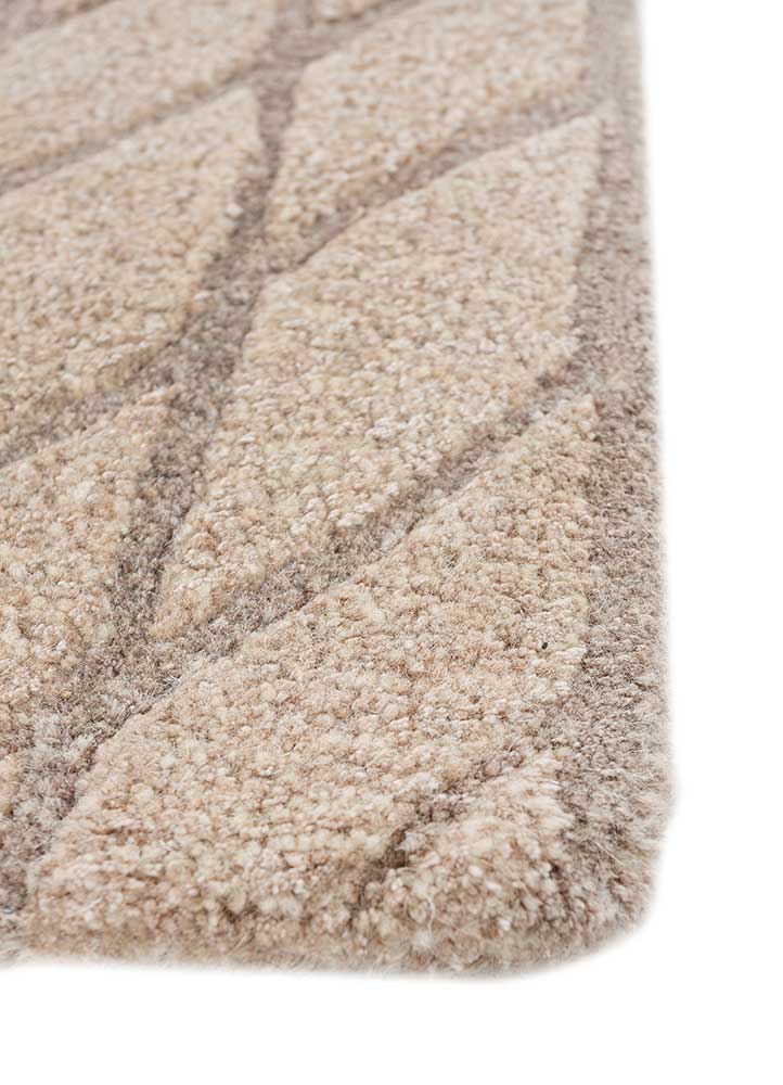 pathways beige and brown wool and viscose Hand Tufted Rug - Corner