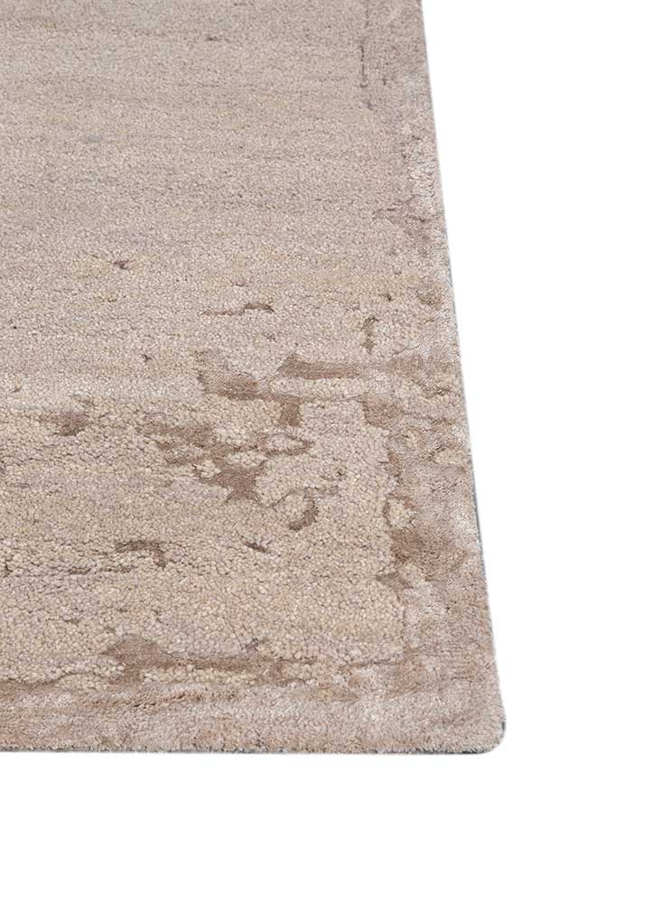 white noise ivory wool and viscose Hand Tufted Rug - Corner