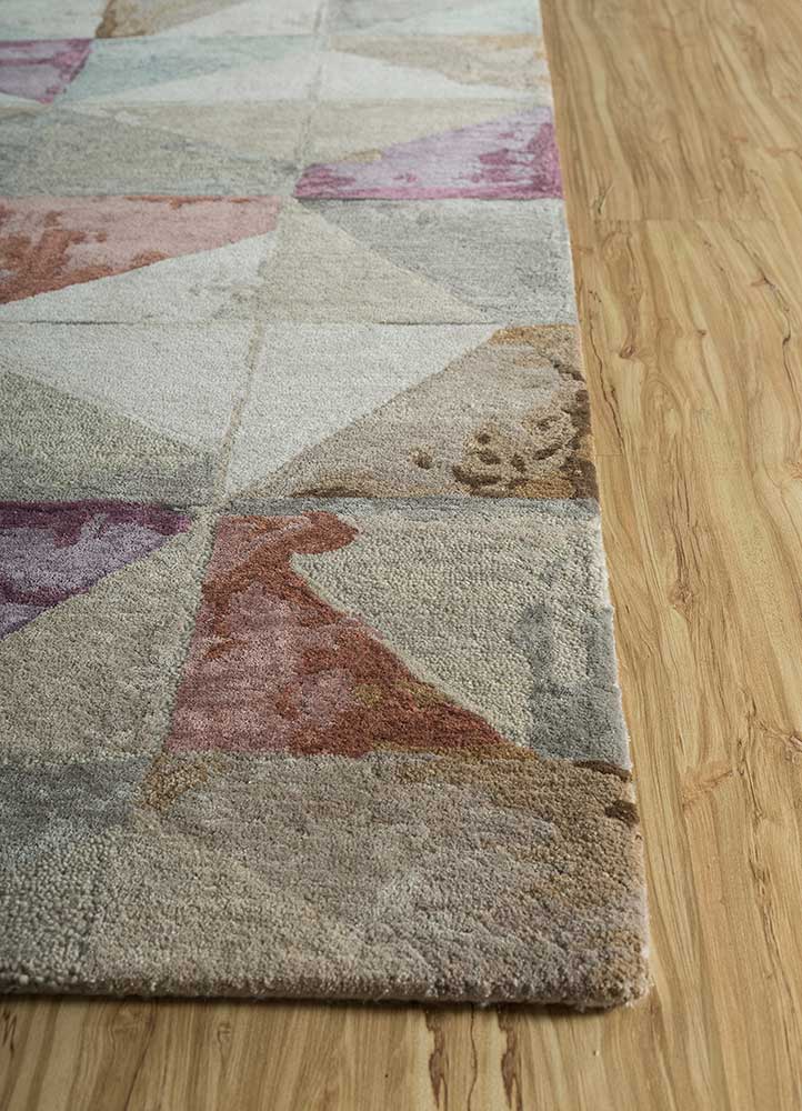genesis ivory wool and viscose Hand Tufted Rug - Corner