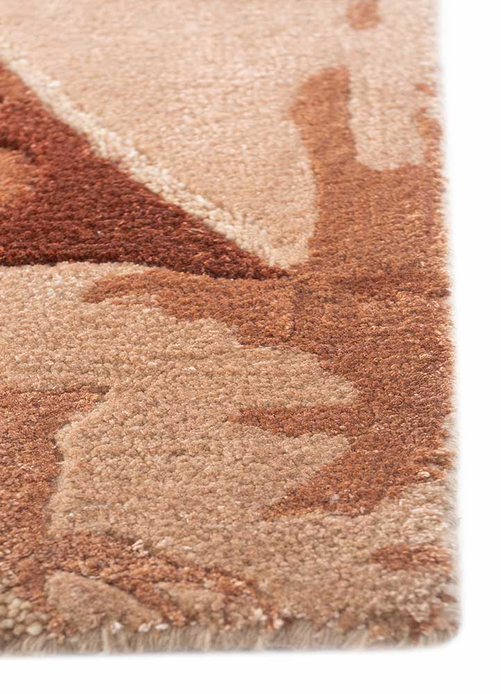 genesis red and orange wool and viscose Hand Tufted Rug - Corner