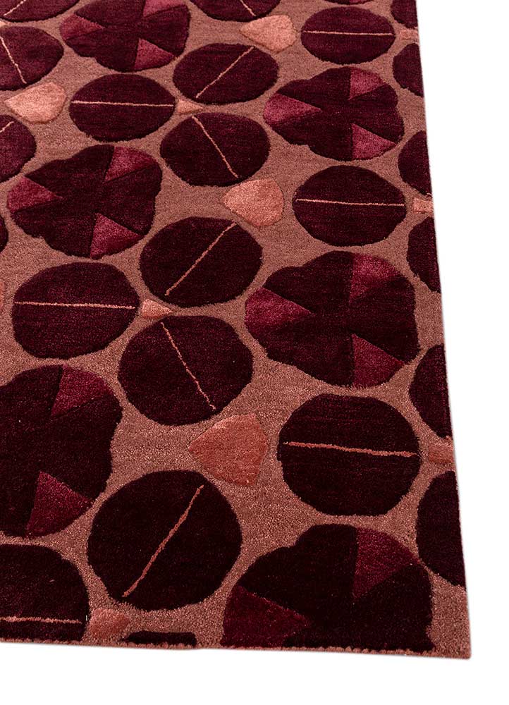 jaipur wunderkammer red and orange wool and viscose Hand Tufted Rug - Corner