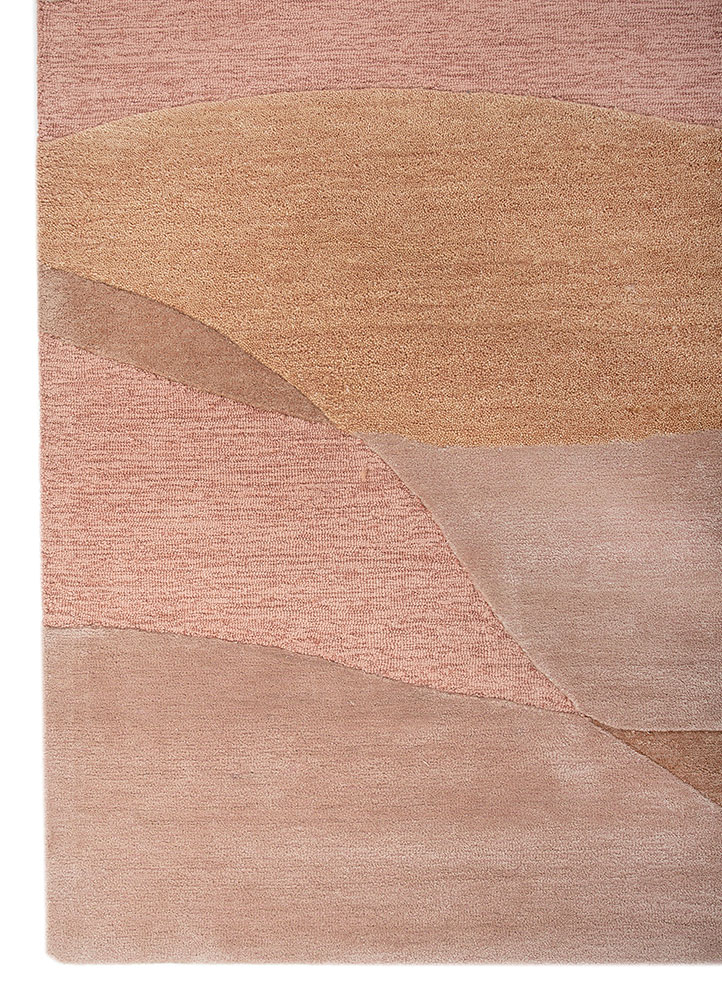 aprezo pink and purple wool and viscose Hand Tufted Rug - Corner