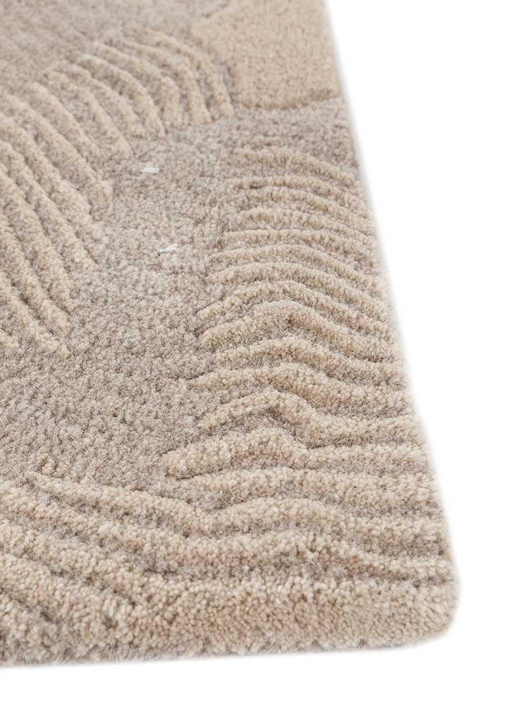 modo beige and brown wool Hand Tufted Rug - Corner