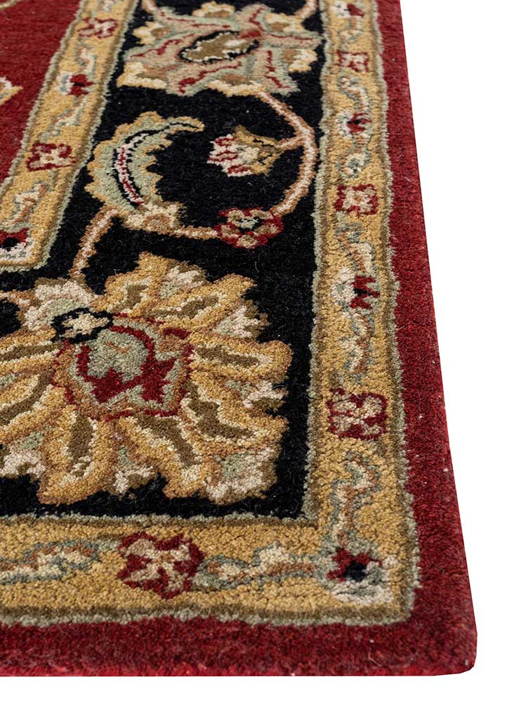 kasbah red and orange wool Hand Tufted Rug - Corner