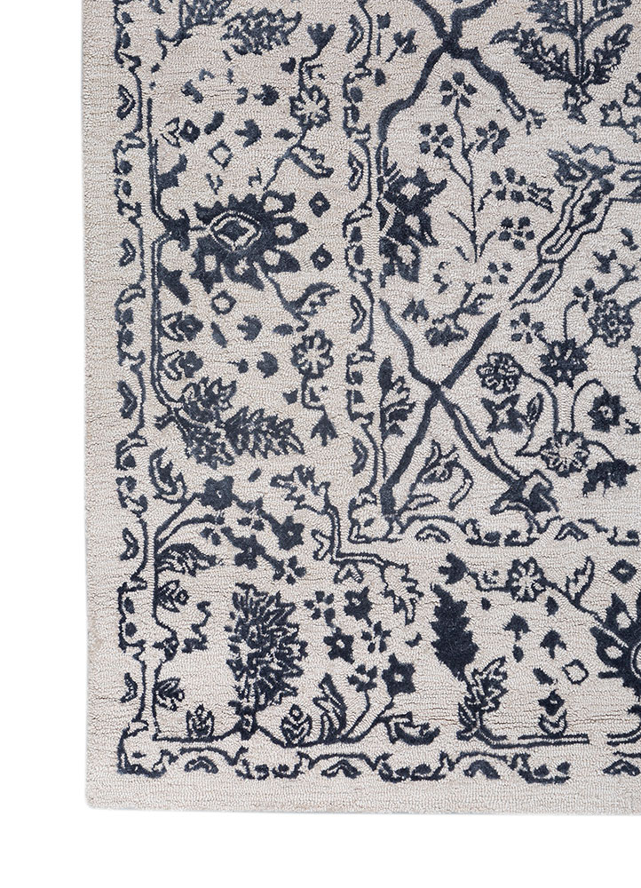 imara ivory wool and viscose Hand Tufted Rug - Corner imara ivory wool and viscose Hand Tufted Rug - Corner