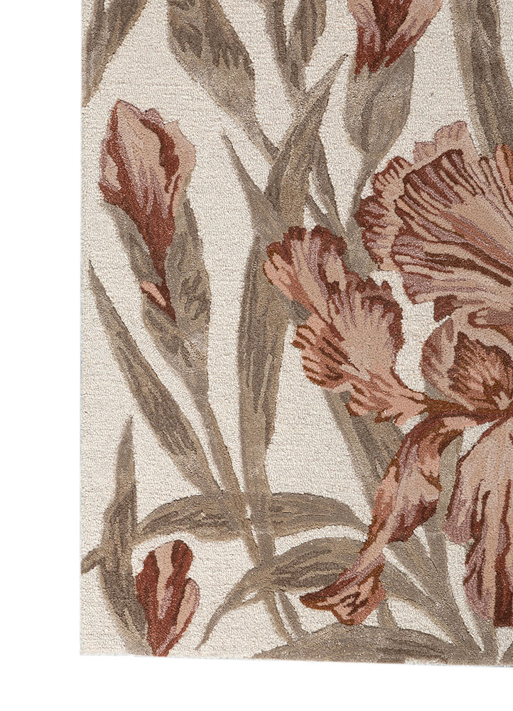 nebulora ivory wool and viscose Hand Tufted Rug - Corner