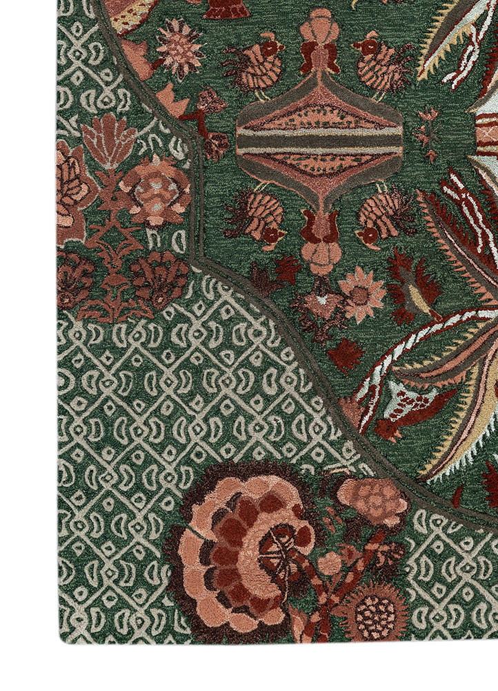 bodhi green wool and viscose Hand Tufted Rug - Corner bodhi green wool and viscose Hand Tufted Rug - Corner