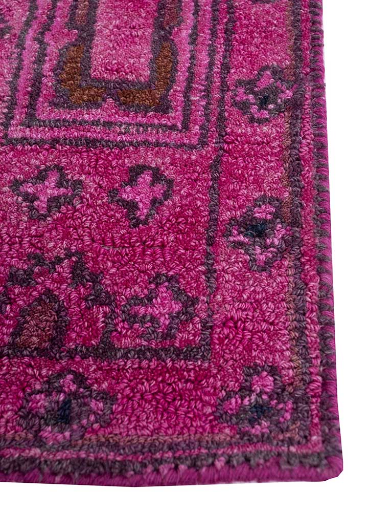 mythos pink and purple wool Hand Tufted Rug - Corner