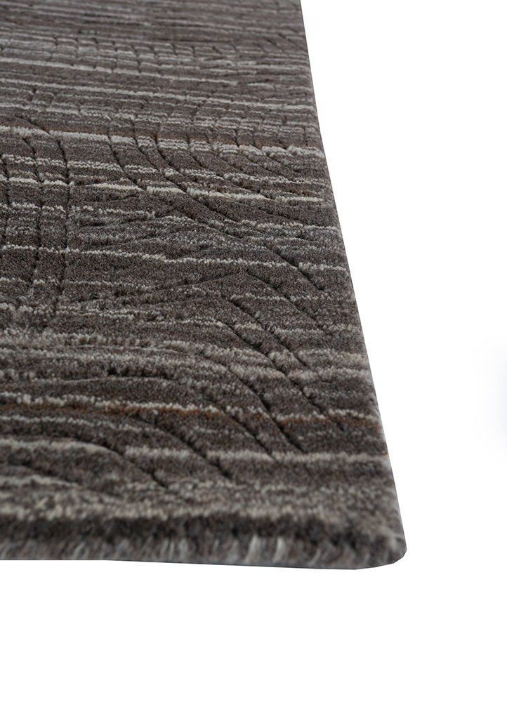 forme beige and brown wool Hand Loom Rug - Corner forme beige and brown wool Hand Loom Rug - Corner