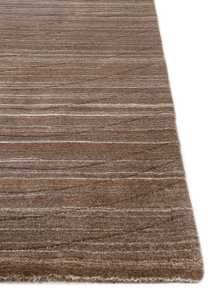 forme beige and brown wool Hand Loom Rug - Corner